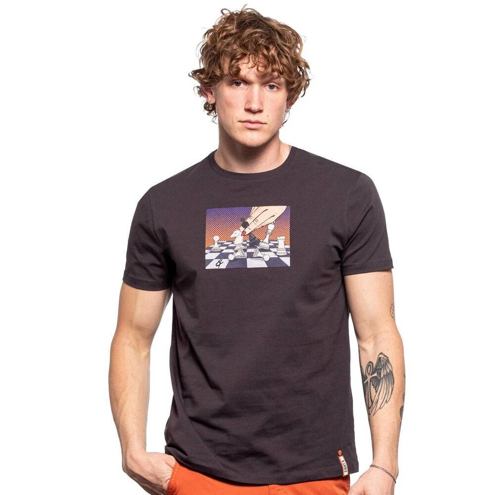NEW EIGHT X knight fall graphic t-shirt in grey